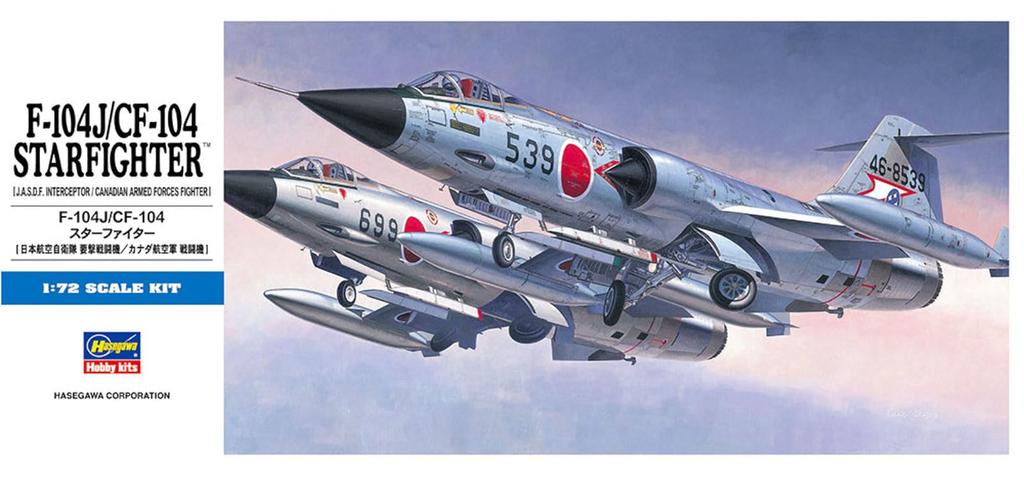 Hasegawa Japan Air Force Starfighter Plastic Model Kit D16 1/72 Self-Defense F-104J/CF-104
