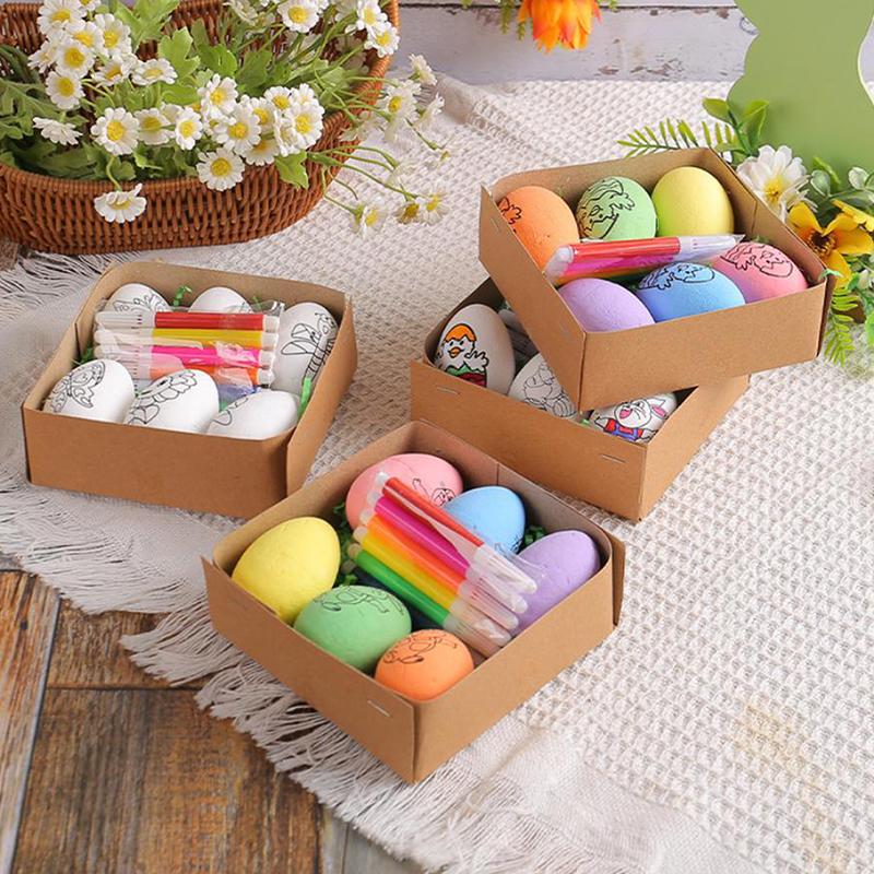 Easter DIY Hand-painted Eggs Cartoon Bunny Painting Eggs Kit Children's Handmade Gifts Easter Decoration