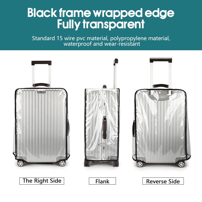 Travel Transparent Luggage Cover Waterproof And Dustproof Pvc Wear Resistant Fits 20-30 Inch Suitcases