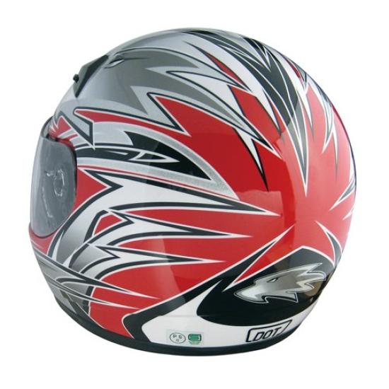 TNK Kogyo Speed Pit Full Face 51078 ZK-1 Kids' Helmet, Red/Silver (54-56)