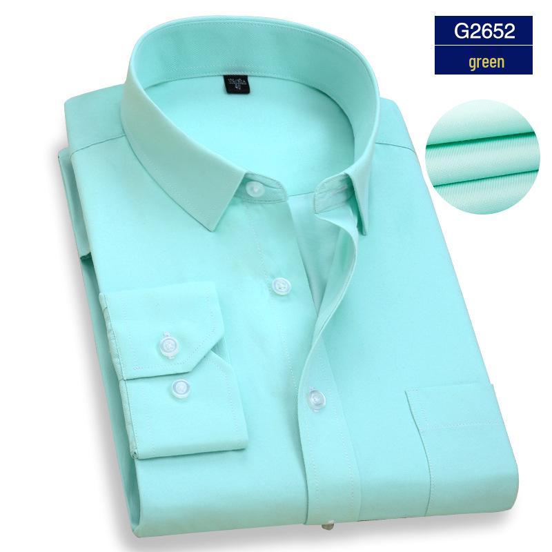 Herre Profesjonell Langermet Hvit Businessskjorte med Brodert Logo, Rynkefri.