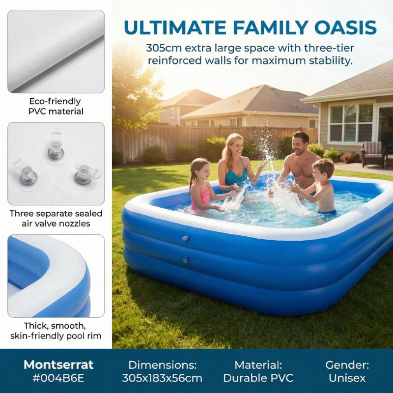 Baby Swimming Pool Inflatable Secure Design Kids Splash Pad Air Pump Included
