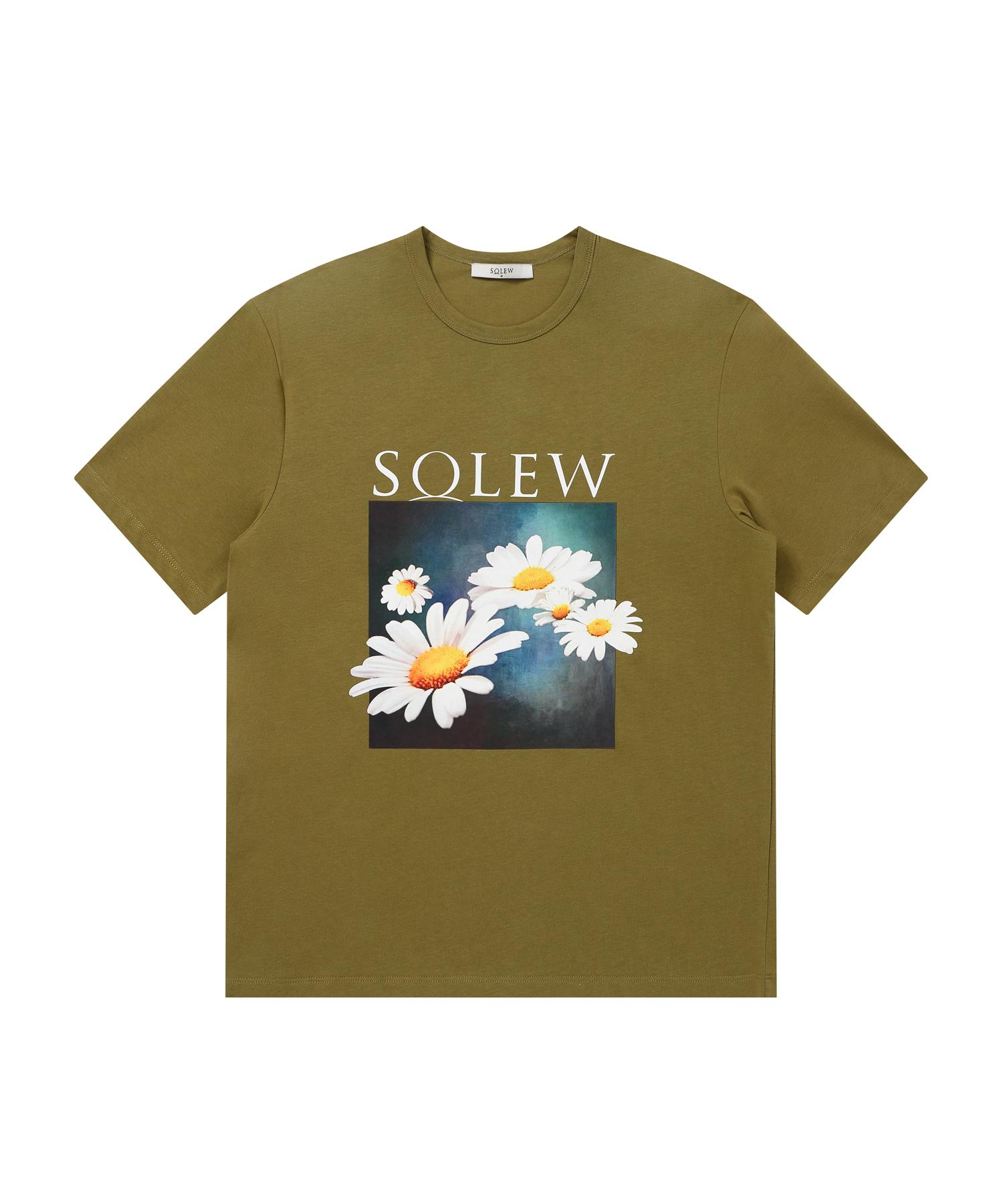 Soru Flower Graphic Short Sleeve T-Shirt_Khaki M
