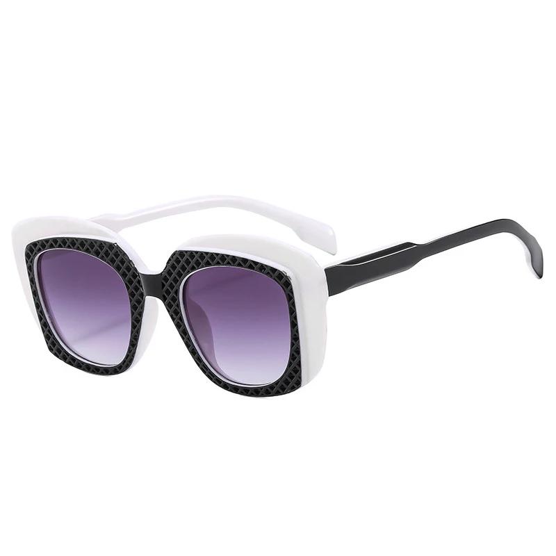 SHAUNA New Hip Hop Double Color Sunglasses Women Fashion Gradient Eyewear Shades UV400 Men Square Unique Sun Glasses