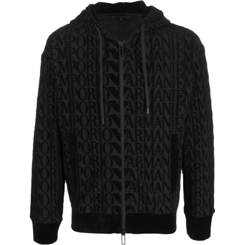 Emporio Armani Effen Kleur Casual Hooded Rits Trui Heren truien Donker-Zwart 6L1MN0-1JJWZ-F025 S