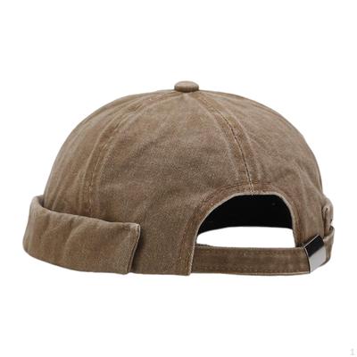 Hat Retro Docker Adjustable Rolled Cuff Streetwear