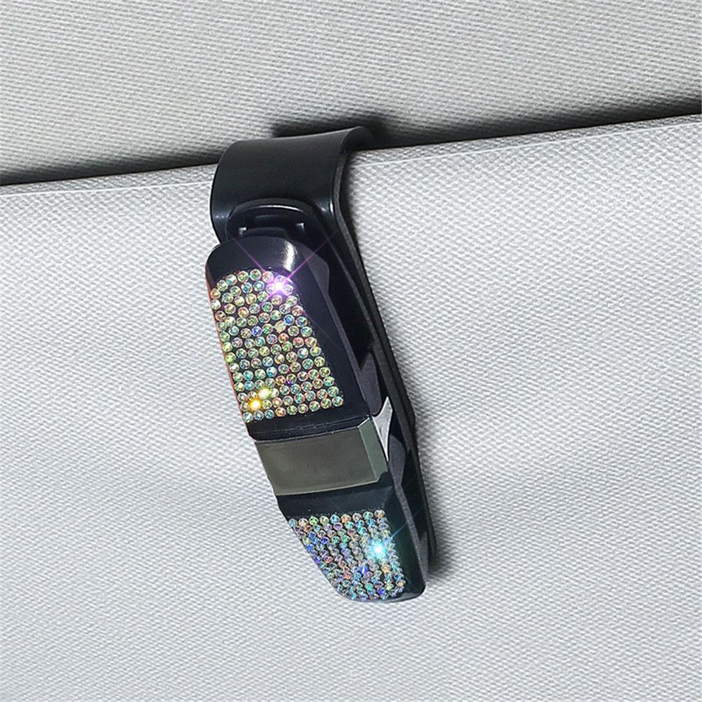 Interior 7 Color Auto Sun Visor For Sunglasses Eyeglasses Glasses Fastener Clip Ticket Card Holder