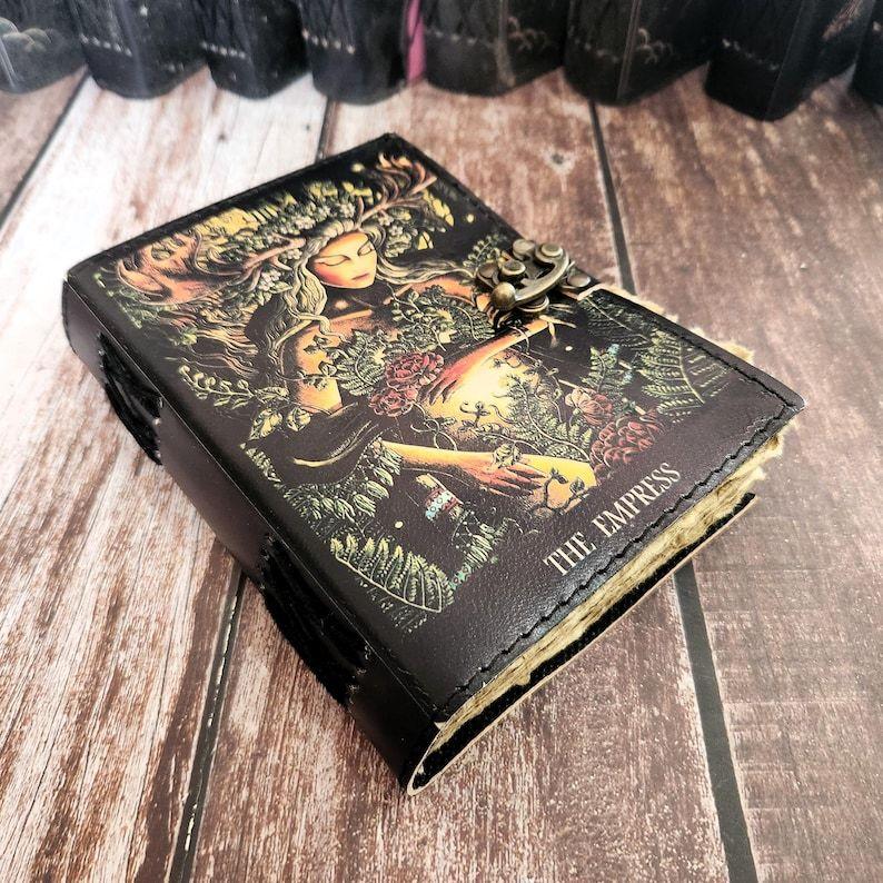 THE Empress Printed Leather Journal, Handmade Dairy, Leather Sketchbook, Wedding Gift, Leather Dairy, Dream Journal, Personalized Gift.