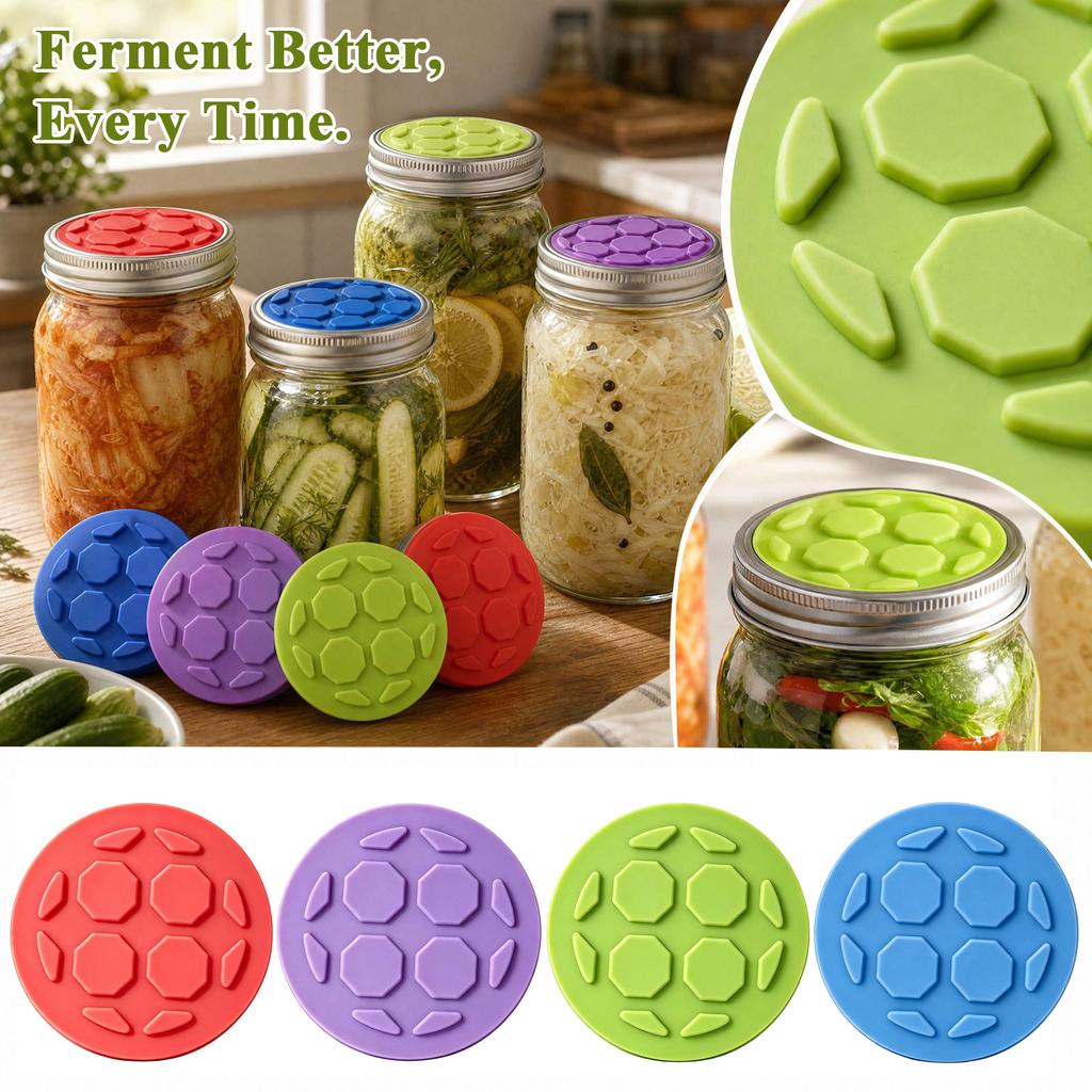 Silicone Fermentation Lid with Venting for Homemade Pickles and Vegetable Fermentation