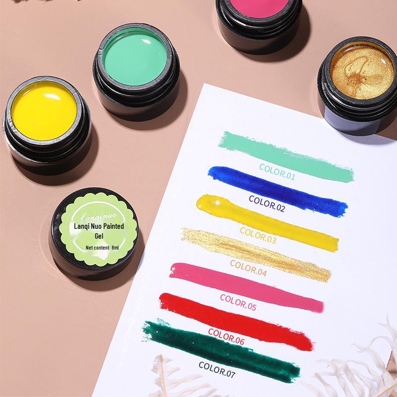 Nail Art Gel: 12-Color Line & Flower Nail Polish