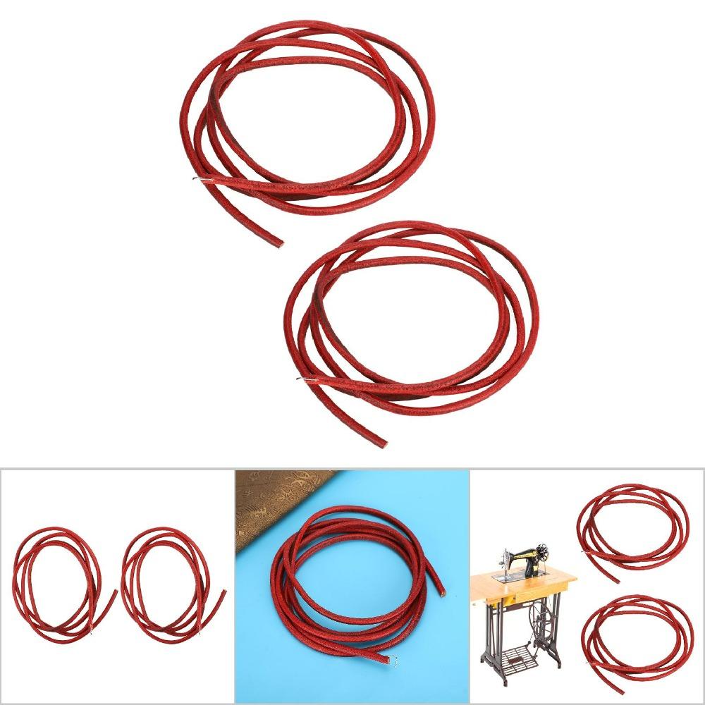 2pcs Cowhide Sewing Machine Belt Red Color Brown Color Treadle Sewing Machine Belt 72 Inch Cowhide Sewing Belt Household Use