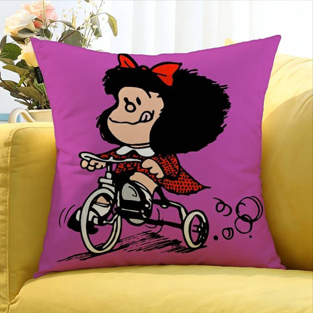 Cartoon Cute M-Mafalda World Various Sizes Square Pillow Case For Car Home Bedchamber Decor