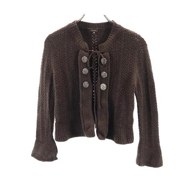 TOCCA 100% wool Long sleeve knit cardigan M Brown Women Used