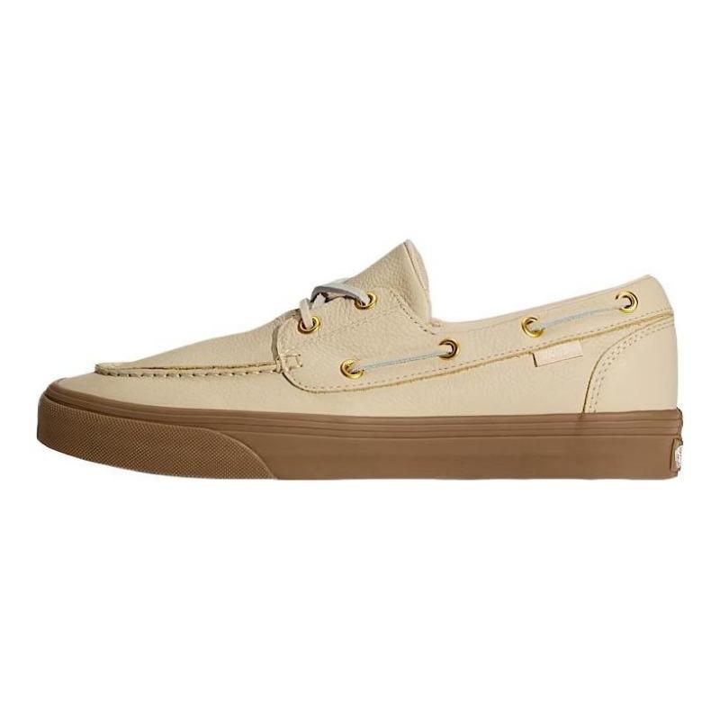 Vans 2 EYELET unisex leather round-toe flat skate shoes VN000Z11TAN 40