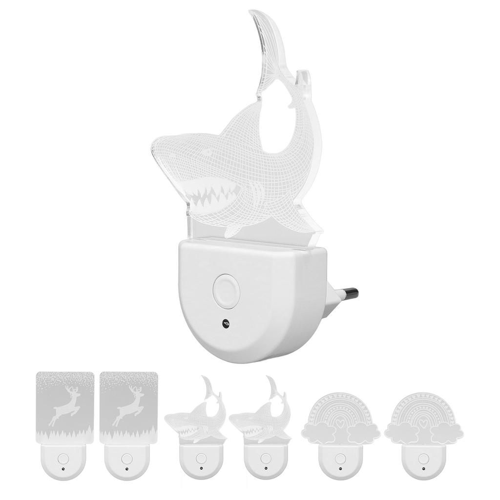 2Pcs Plug Into Wall Night Light Acrylic RGB Energy Efficient Light Sensing Xmas Night Lamp for Bedro