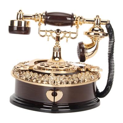 Vintage Spieluhr Licht Luxus Innovativ Elegant Herzförmig Mechanisch Altes Telefon Spieluhr