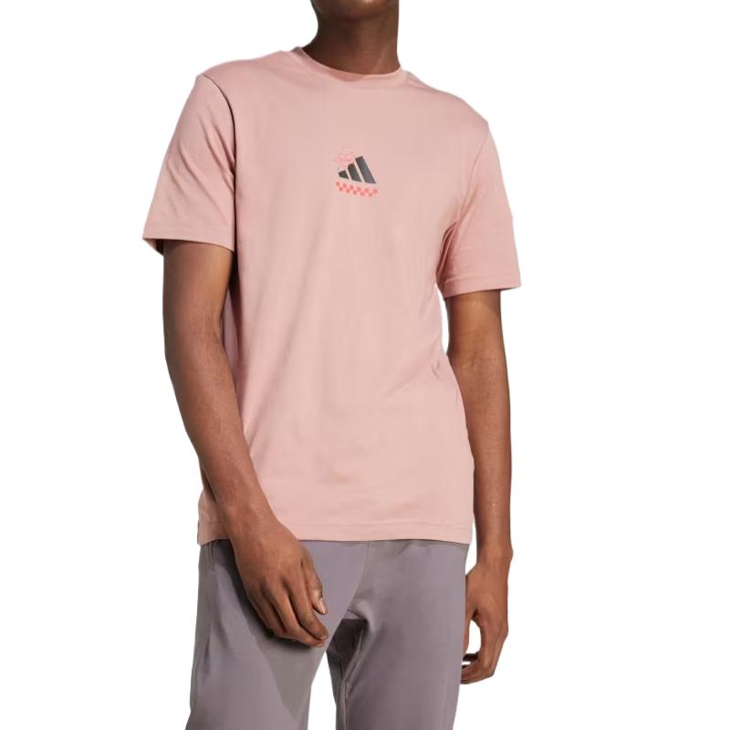 Adidas Sportswear Series Comfortable Soft Breathable Round Neck Short Sleeve T-Shirt Men Tops Warm-Clay JJ4018