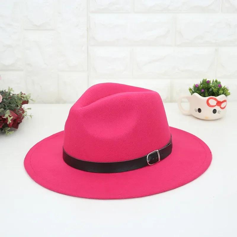 Fashion Western Cowboy Men's Hat English Style Woolen Hat Flat Top Flat Brim Black Top Hat European American Hats Accessories