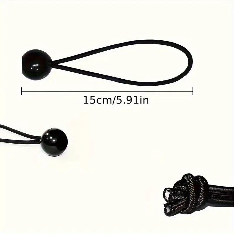 30er oder 50er Packung 6-Zoll Schwarze Spanngummis mit Kugeln, Strapazierfähige Nylon-Zurrgurte für Planen, Zelte, Fracht, Wohnmobile