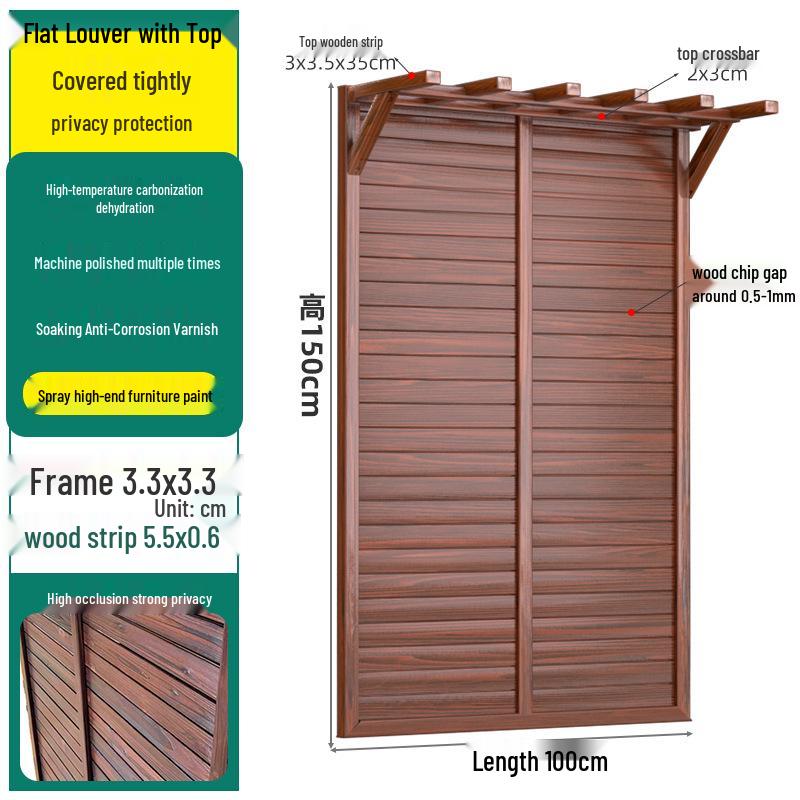 Outdoor Privacy Screen: Louvered Wood Fence for Gardens and Courtyards