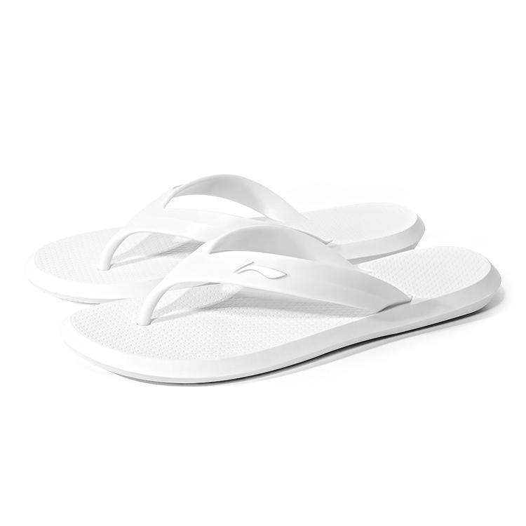 Li-Ning Comfortable Simple Anti-Wear Anti-Slip Flip Flops Men Footwear White LNXV956-1