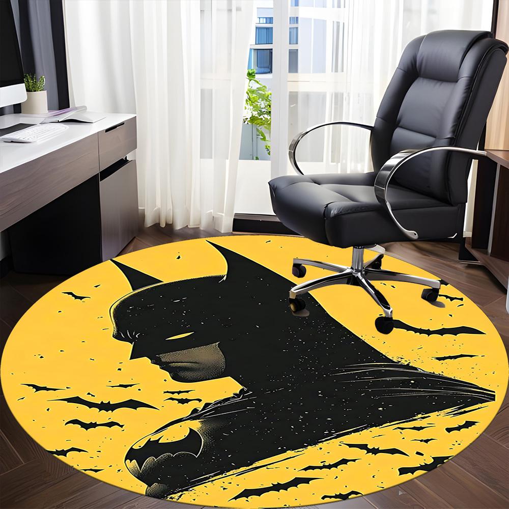 1pc Batman Office Round Area Rug, Under Office Chairs Bedroom Living Room Home Decor, Room Deco, Available In Various Sizes