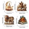 Christmas Nativity Scene Acrylic Tabletop Sign 2D Flat Desktop Display Ornament for Christian Home Shelf Decor