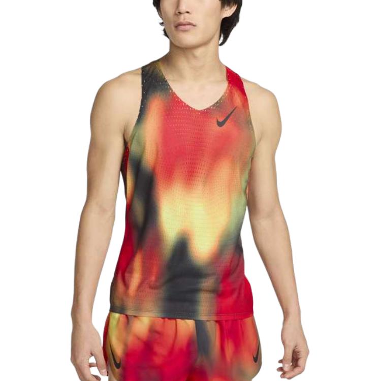 New Nike AEROSWIFTDri-FIT ADV Tank Tops Men's Light Lemon/Light Red/Black/Black HJ3381-736