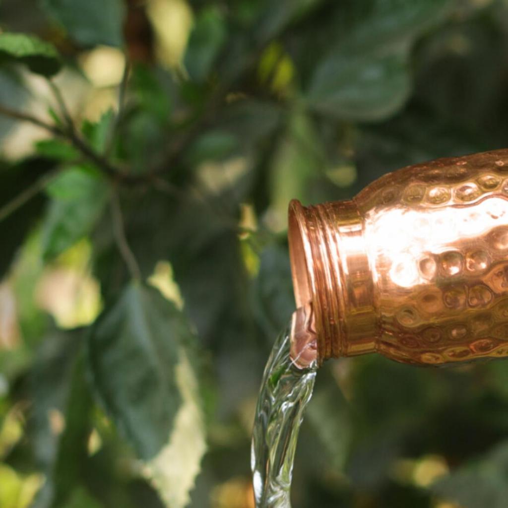 Nirmal Ganga Hammered Copper Bottle 1L | Pure Copper Water Bottle | Handcrafted Leakproof Design | Pack of 1
