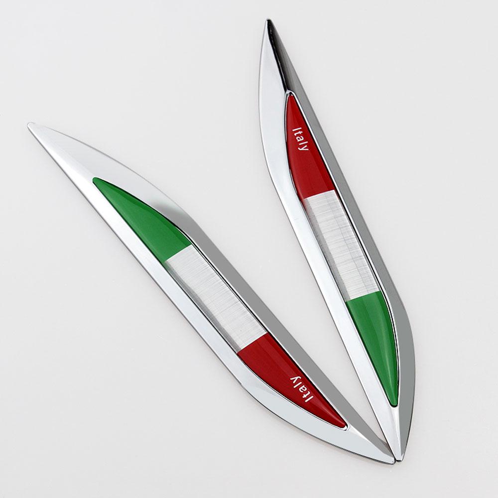 thumbnail image 2 of Italy Flag Car Accessory Set - 5 Pc Aluminum Alloy Sticker, Keychain & Tire Valve Caps 2 of 9