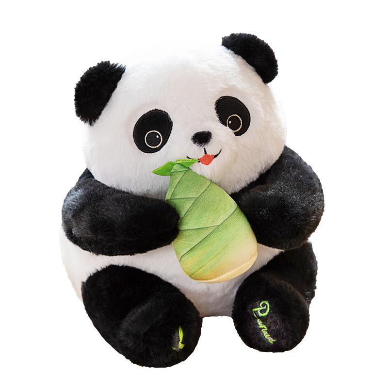 With Bamboo Panda Shoots Plush Toy Cartoon Stuffed Doll Decoration Kids Gift