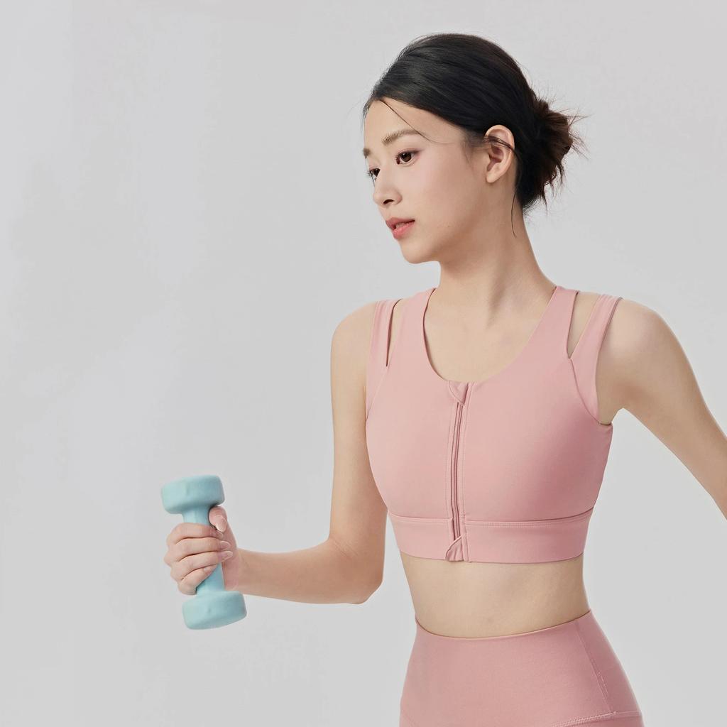 2026 Summer Sports Bra Women Fashion Zipper Running Shockproof Yoga Bra Pilates Training Fitness Vest
