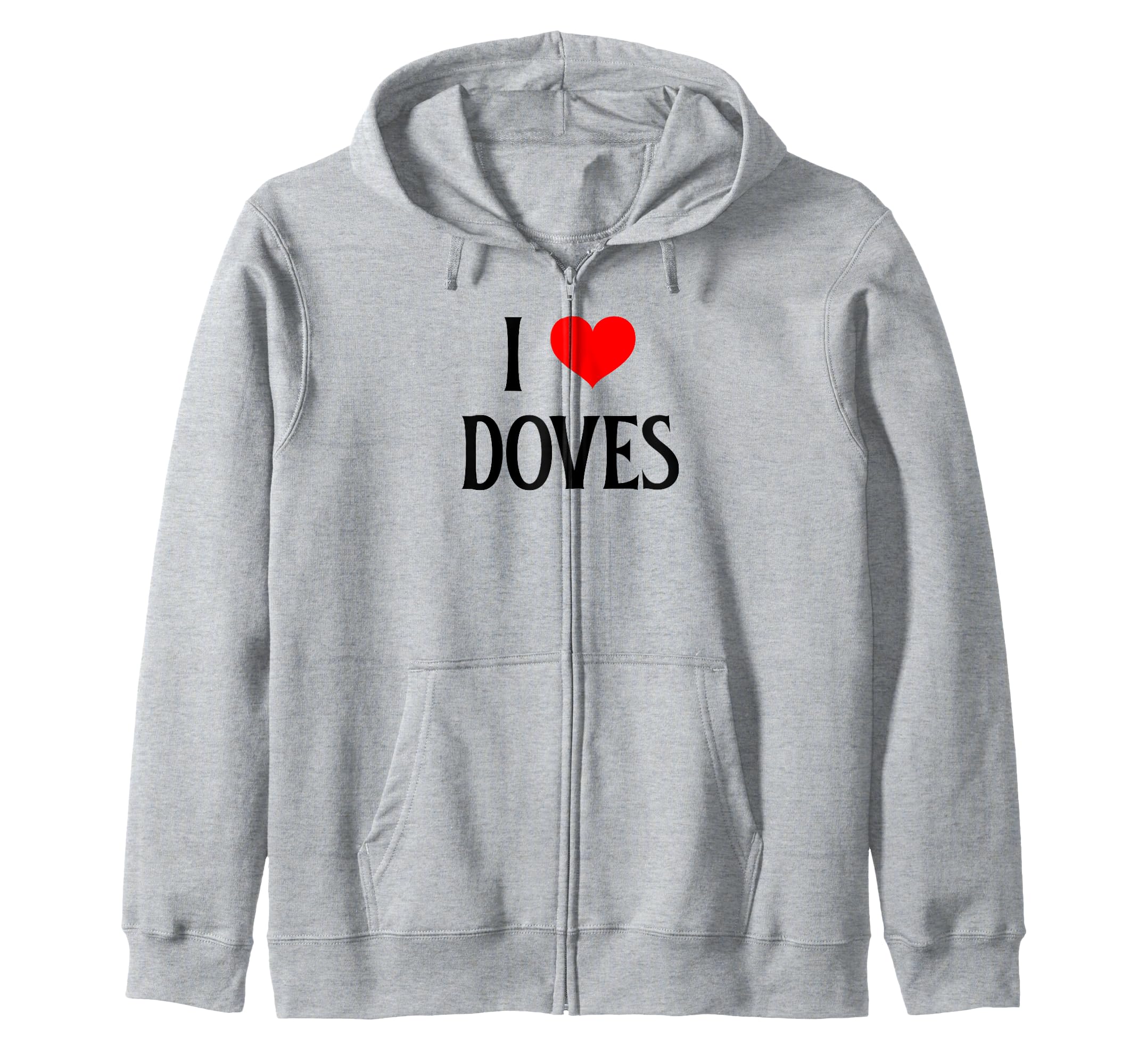 

I Love Doves I Heart Doves Barbary Dove Pet Bird Lover Zip-Up Hoodie