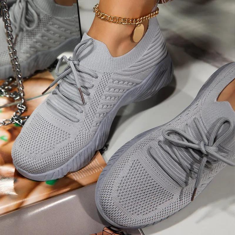 Sneakers da Donna Traspiranti Casual Scarpe Sportive da Donna con Lacci Scarpe Piatte da Donna Estive Vulcanizzate per la Corsa Zapatillas De Mujer