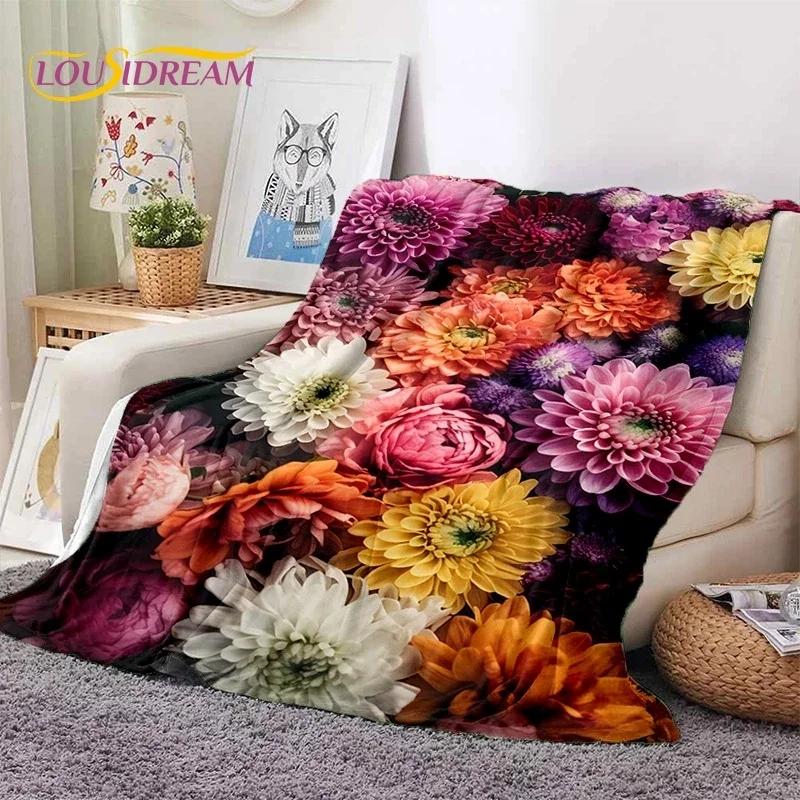 D Printed Daisy Throw Blanket Soft Warm Nordic Design for Picnic Bed Sofa  Perfect Gift for Kids and Teens