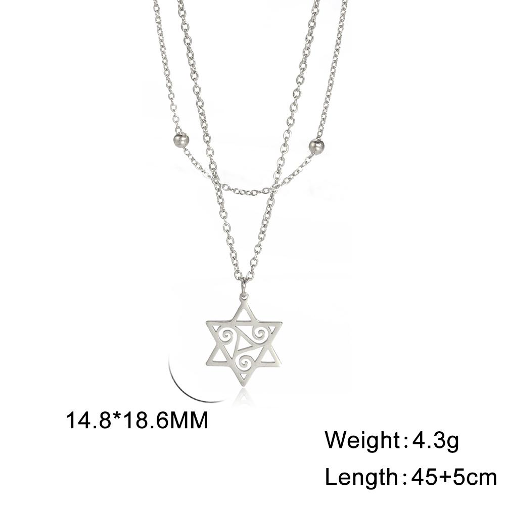 

LIKGREAT Magen David Star Necklace for Men Women Israel Je Hexagram Pendant NeckChain Stainless Steel Cross Choker Jewelry