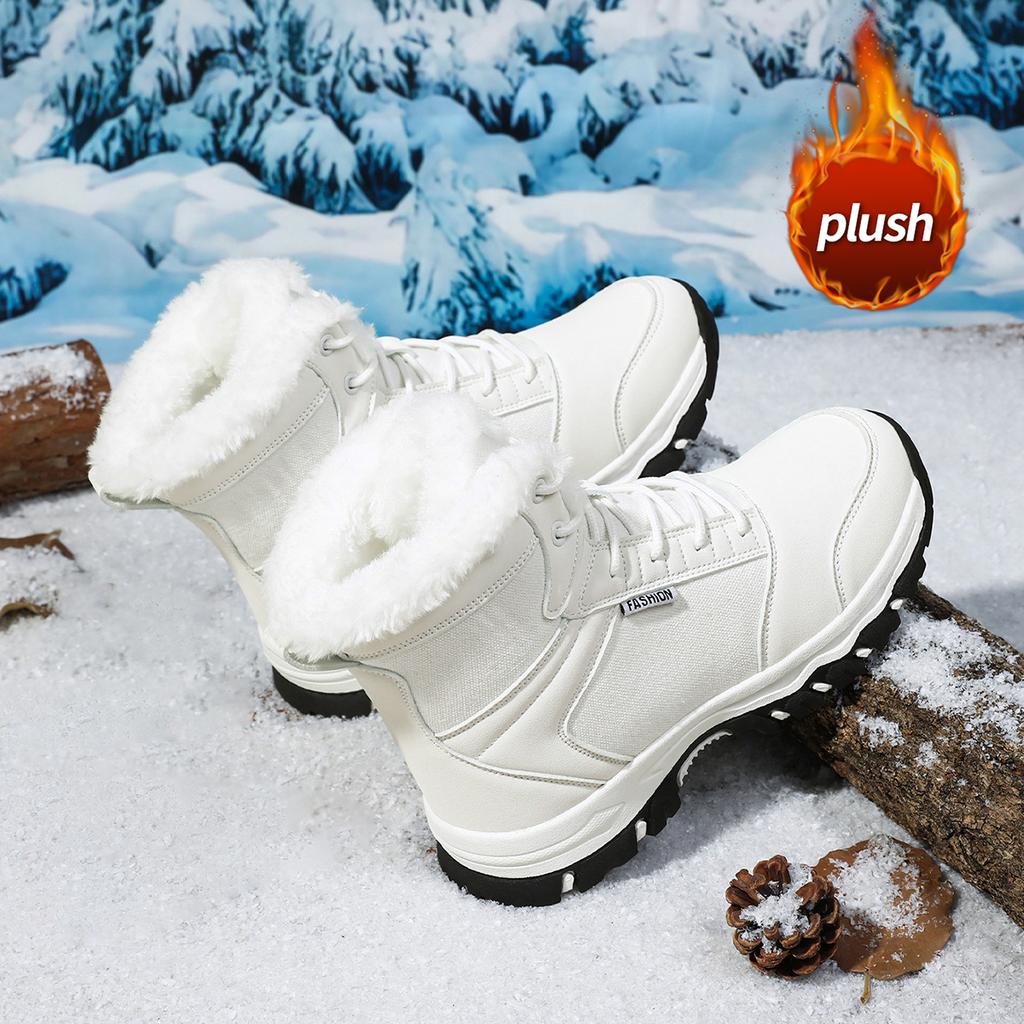TUINANLE Snøstøvler Plysj Varm Ankelstøvletter for Kvinner Vintersko Dame Vinter Fottur Gå Støvletter