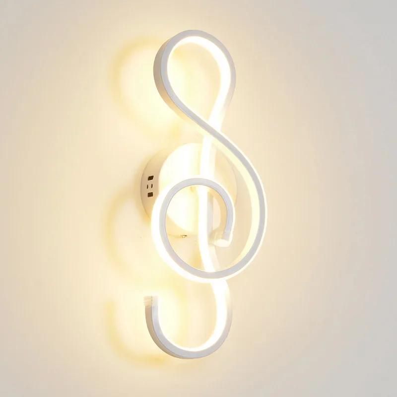 Modern LED Wall Lamp Note Wall Sconce for Bedroom Bedside Living Room Study Stairs Home Decor Indoor Lighting Fixture Luster