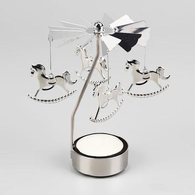 Metal Spinner Carousel Candle Tea Light Holder Table Rotating Windmill Candlesticks Decoration Home Elegance Candle Holder