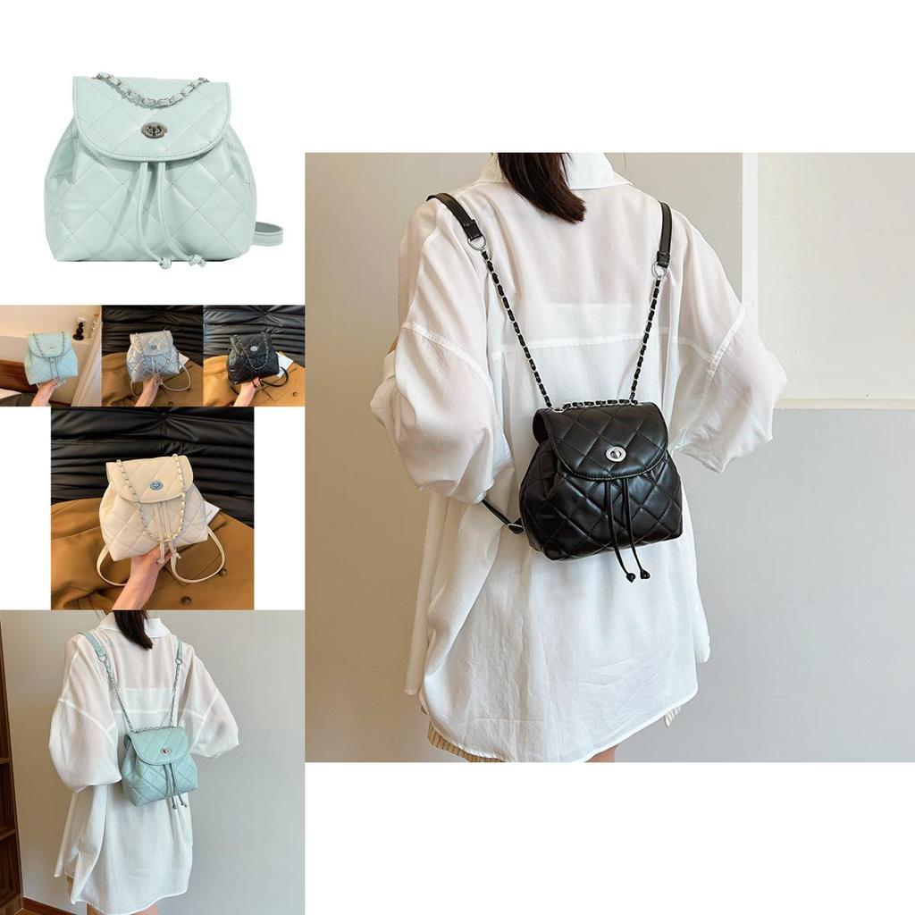 Stylish 2024 Spring Season Black Quilted Chain Strap Shoulder Bag For Casual Wear