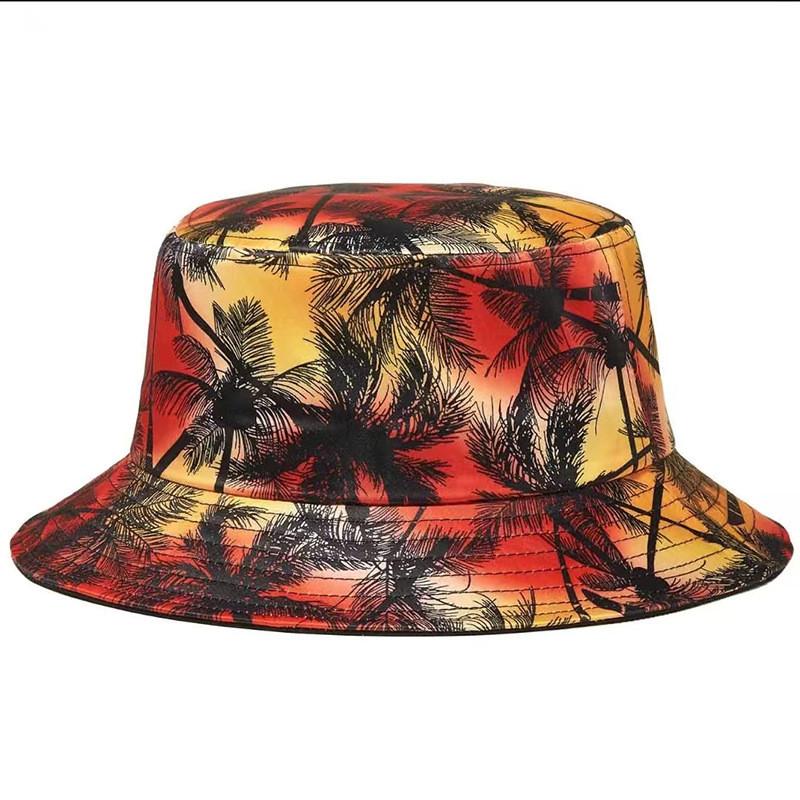 

Modern Doublesided Fisherman Cap With Floral Leaf Pattern Sun Protection For Outdoors Style A