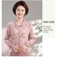 2026 Neues Frühjahrs- und Herbst-Langarm-Revers-T-Shirt für Frauen mittleren und höheren Alters