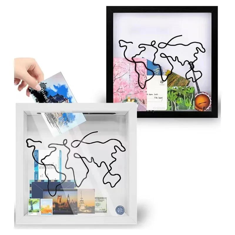 Archivero  Archive Storage Boxes Travelling Memorial Box Postcards Ticket Stamp Money Organizer Shadow Box