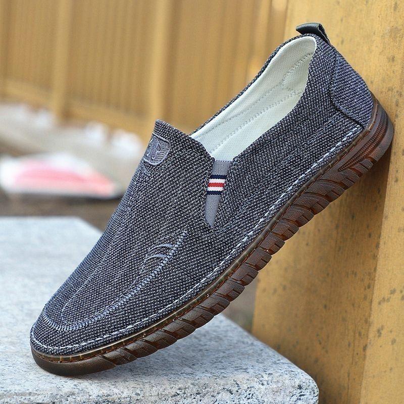 Douyin Men's Casual Linen Canvas Shoes - Soft Sole, Breathable Old Beijing Cloth Style