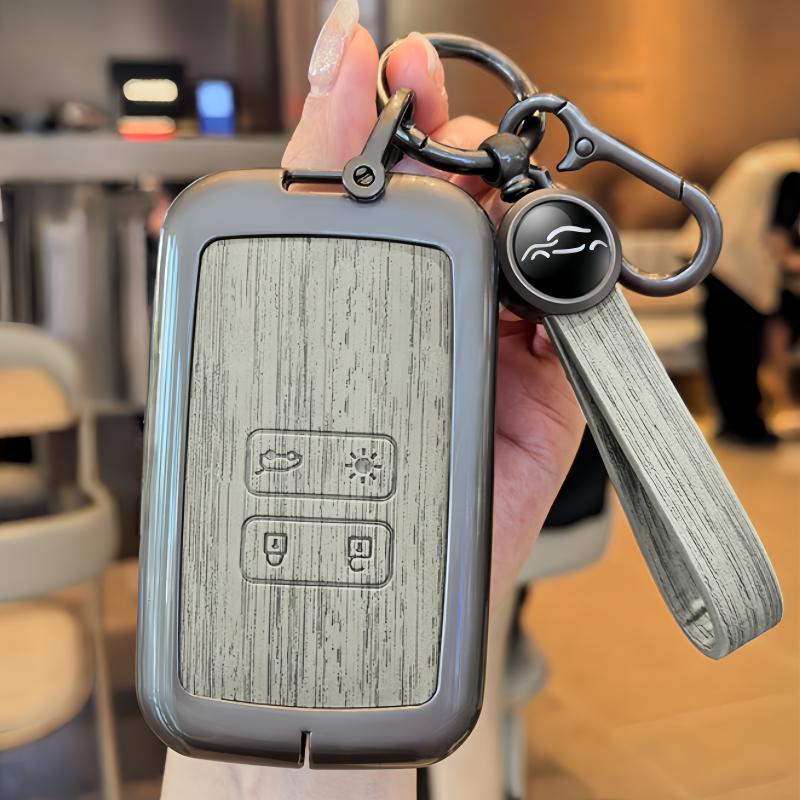 Renault Espace 5 Kadjar Koleos Captur Megane 4 Talisman Arkana Dacia Sandero için Metal Kasa Fob Tutucu Araba Kartı Anahtar Kılıfı