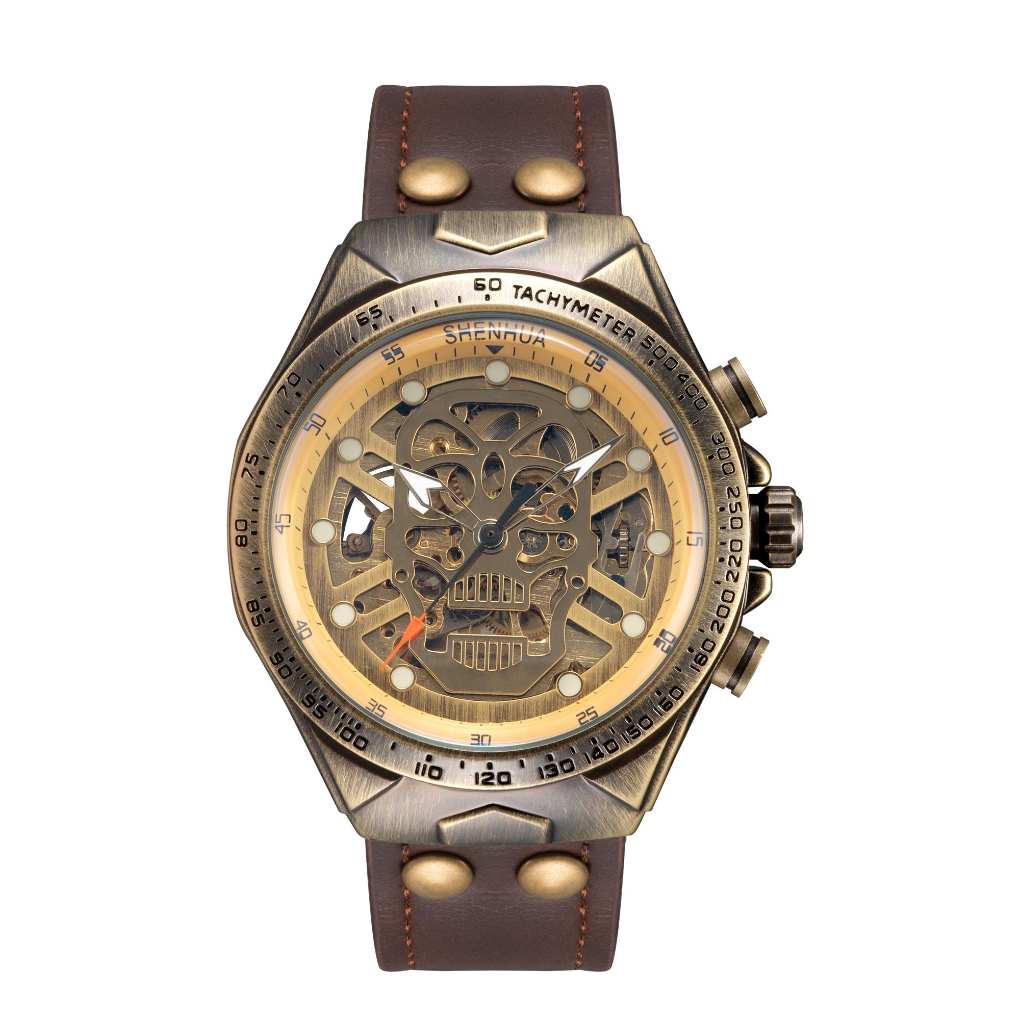 

Новые Винтажные Мужские Часы Скелетоны Светящиеся Турбийон Полностью Автоматический Механический Механизм Механические Часы reloj automático кофейный