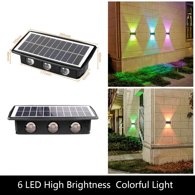 4/6/8LED Solar Wall Lights Waterproof Outdoor Garden Lighting Landscape Spotlights for Villa Courtyard Pathway Illumination