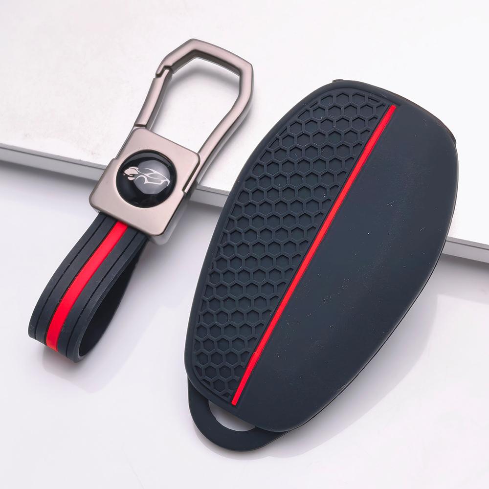 Key Fob Cover for Leapmotor T03 S01 C11 C01 with Keychain Anti-Scratch Shockproof Protective Shell Holder with Honeycomb Texture Shockproof Structure