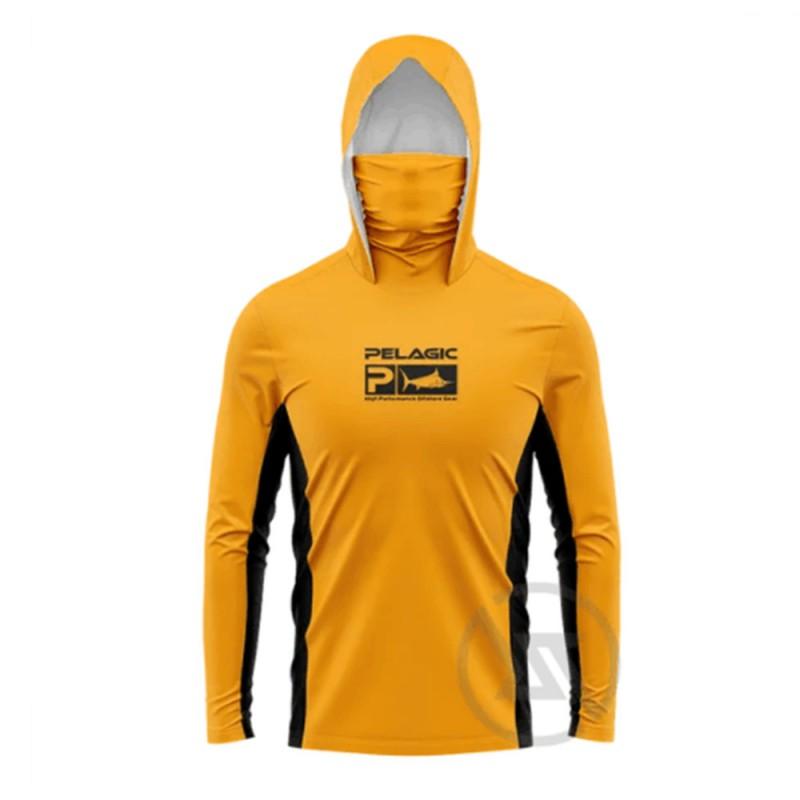 Herren Schnelltrocknend Atmungsaktiv UV-Schutz Angeln Mit Kapuze Langarm Rash Guard Sommer Wassersport