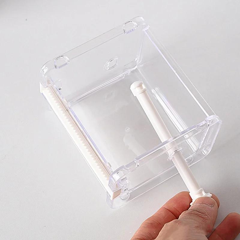 Creative Cutter Set Tape Tool Dispenser Transparent Holder Office Stationery Tape Storage Box Office School Supplies
